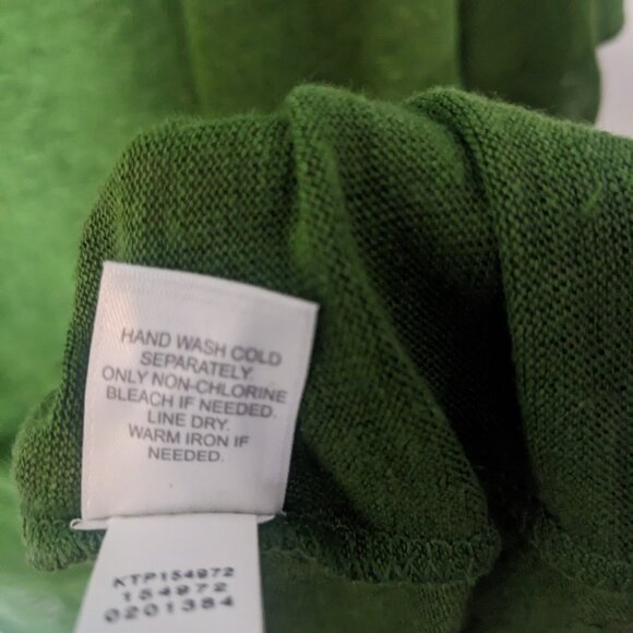 J.Jill Love Linen Women's 100% Linen Hunter Green Short Sleeve Sweater Size LP - Picture 5 of 9